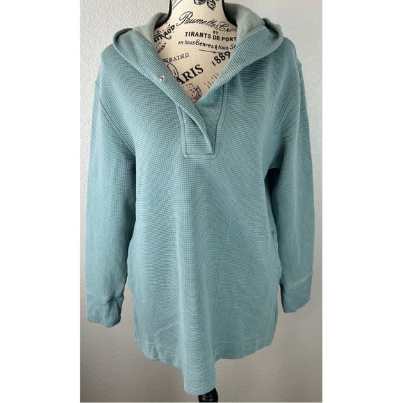 Athleta Womens Coaster Luxe Waffle Hoodie Minimalistic Grey, size Small Petite - Picture 4 of 14